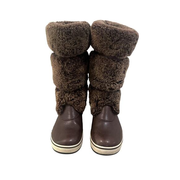 UGG Boots Womens Size 7 Brown Faux Fur Leather Buckle Winter Snow Shoes - Picture 4 of 13